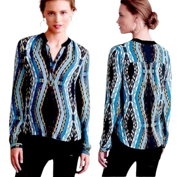 Anthropologie | Tops | 265 Anthropologie Diamond Path Henley Top